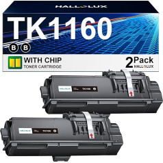 HALLOLUX TK1160 TK-1160 melns toneris, kas saderīgs ar Kyocera TK-1160 priekš Kyocera Ecosys P2040DN P2040DW (melns, 2 eksemplāri, TK1160 TK-1160)