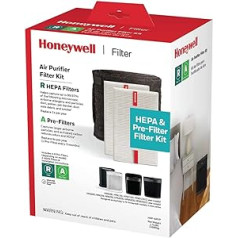 Honeywell HEPA gaisa attīrītāja filtra vērtības komplekts — ietver 2 R HEPA filtrus un 1 A priekšfiltra rullīti ar griešanas veidni