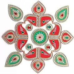 Itiha Butterfly Readymade Wood 13 dab. Rangoli Indijas dekors sienu dekorēšanai, grīdas dekorēšanai un galda dekorēšanai Diwali un Ziemassvētkiem ar tējas svecītes turētāju (22 collas)