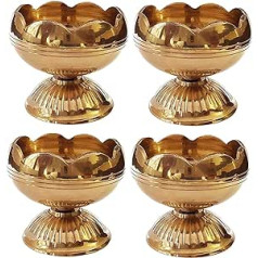 Amatnieks Diwali Puja Jyoti Diya Diya Indian Pooja eļļas lampa Dia Deepawali Diya / eļļas lampa / svečturis / Diwali dekorācija Indijas dāvanu 4 iepakojumā