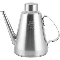 Cooking Oil Can 460 ml / 600 ml Oil Can Stainless Steel Olive Oil Dispenser Long Opening Ingredient Dispenser Oil Bottle Spice Kettle Jug for Oil, Vinegar, Sauce (460 ml)