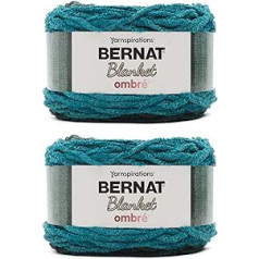 Bernat Blanket Ombre Ocean Teal Ombre dzija - 2 iepakojumi pa 300 g - poliesters - 6 īpaši apjomīgi - 220 metri - adīšana, tamborēšana un amatniecība kupla šenila dzija