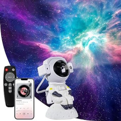 Yeexppz Astronaut Starry Sky Projector, Projection Lamp, Bluetooth Music, Music Sync, Bedroom, Starry Galaxy Night Light, Timer, 360° Adjustable, Mood Lighting, Party, Gift