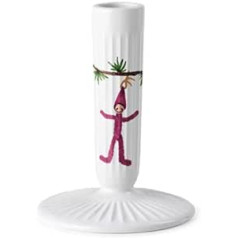 Kähler Hammershøi Christmas Candle Holder Height 12 cm with Watercolour Painting, White