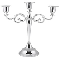 3 Arm Metal Candle Holder European Style Candelabra Candelabra for Home Wedding Party Decoration Silver