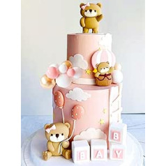 JeVenis Pink Baby Shower kūkas dekorēšana Dzimums Atklāt kūkas dekorēšana Bear Baby Shower ballīšu piederumi Teddy Bear dekorēšana Lācīša kūkas virsma