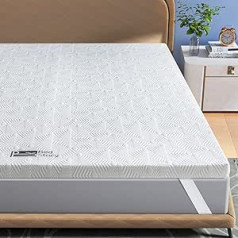 BedStory virsma 7 cm augstums 160 x 200 cm, 2-in-1 cietības līmeņi H2 un H3 virsmatracis, 7 zonu virsmatracis, kas izgatavots no aukstām putām, virsmatracis atsperu gultai, karavānai, dīvāngultai