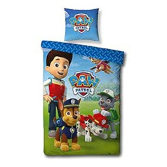 PAW PATROL gultas veļas komplekts - segas pārvalks 140x200cm + spilvendrāna