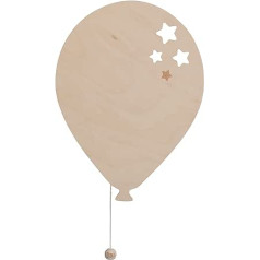 BO BABY'S ONLY - Baby Wall Lamp - Balloon - Wall Light for Baby Room - Night Lamp with Battery for Children's Room - FSC Quality Mark Wooden Lamp - 25000 Burning Hours - Wall Lamp Can Be Painted