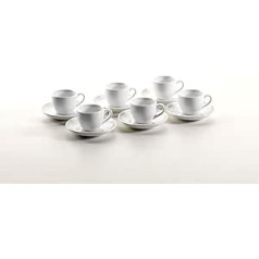 Mäser, Colombia sērija, espresso tase 8 cl, ar espresso apakštasīti 12 cm, porcelāna trauku komplekts 6 personām