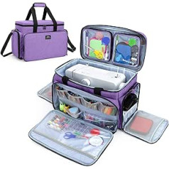 CURMIO šujmašīnas soma, šujmašīnu pārnēsāšanas soma, šujmašīnu soma ir saderīga ar lielāko daļu standarta šujmašīnu un piederumu (tukšs maiss), violets