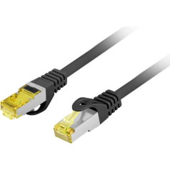 Patchcord cat.6a s/ftp lszh cu 0.25m fluke pagājis melns