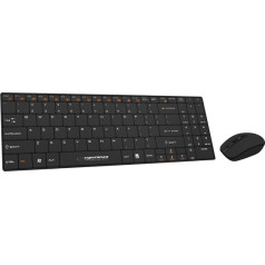 Tastatūras + peles komplekts ek122k (usb 2.0; (us); krāsa melna; lāzera)