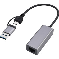 adapteris usb 3.1 tips + usb-c -> lan rj45 gigabit 15cm