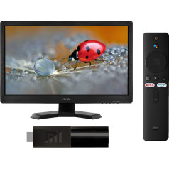 Skaitmeninis hdtv LED 22 colių televizorius su dvbt/t2 hevc/h.265 12/24/230v imtuvu + xiaomi mi stick smart