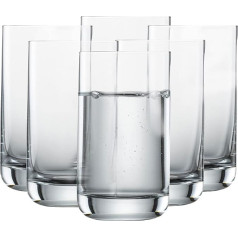 SCHOTT ZWIESEL Allround Simple Tumbler (6 glāžu komplekts), vienkāršs dzeramā ūdens vai sulas glāze, trauku mazgājamā mašīnā mazgājamas Tritan kristāla glāzes, ražotas Vācijā (prece Nr. 123661)