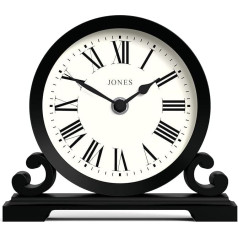 JONES CLOCKS® Saloon viesistabas kamīna pulkstenis - tradicionāls/klasisks dizains - guļamistabas pulkstenis - viesistabas pulkstenis - kamīna pulkstenis - galda pulkstenis - plaukta pulkstenis (melns)