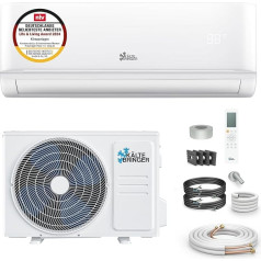 Kältebringer A+++ split gaisa kondicionieris - 12000 BTU (3,5 kW) - Invertora gaisa kondicionieris ar apsildes funkciju, WiFi un lietotni - Līdz 55 m² - Ļoti kluss - Komplekt: 5 m vara kabelis, dzesētājs R32,