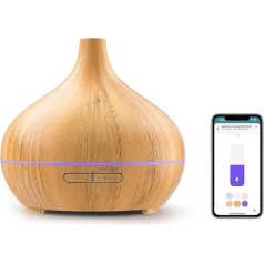 Meross Aroma difuzors darbojas ar Apple HomeKit, Alexa un Google Home, 400 ml ēterisko eļļu, vieds ultraskaņas mitrinātājs, ar lietotni kontrolējams, WiFi smaržīgo eļļu difuzors, eļļas deglis ar RGB LED gaismu