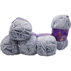 5 x 100 g Himalaya Velvet Micro Polyester Adīšanas vilna, bērnu vilna, samtaina 500 g vilna