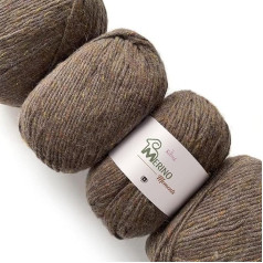 Merino Moments #5 Merino vilnas maisījuma krāsaina dzija adīšanai, tamborēšanai, aušanai un stellēm, 400g (Taupe)