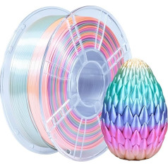 iBOSS PLA+ filaments 1,75 mm, 3D printera filaments, Silk PLA Plus 3D Rainbow 1 kg 3D printera filaments PLA krāsu maiņa Candy Rainbow