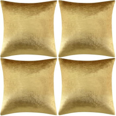 GIGIZAZA Spilvenu pārvalki 40x40cm 4 Pack Gold Velvet Spilvenu pārvalki Square Soft guļamistabai Dzīvojamā istaba