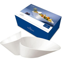 Villeroy and Boch - Newwave Eye-Catcher dubultkorpuss, 49 x 27 cm, augstas kvalitātes porcelāns, piemērots trauku mazgājamā mašīnā, mikroviļņu krāsnī, balts