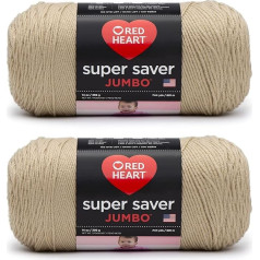 Red Heart Super Saver Jumbo pulēšanas dzija 2 iepakojumi 14oz akrila 4 Medium Worsted - 744 jardi - Adīšana / Tamborēšana