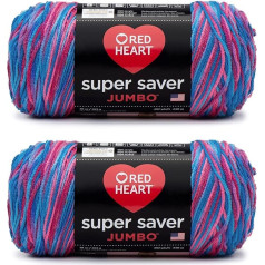 Red Heart Super Saver Jumbo Candy dzija - 2 iepakojumi 10oz akrila 4 Medium Worsted - 500 jardi - Adīšana / Tamborēšana