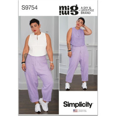 SIMPLICITY Mimi G Stils Y5 Dāmu topi un kargo bikses Dāmu izmērs 16-28 SS9754Y5