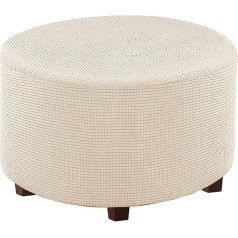 C / N apaļa elastīga elastīga Osmaņu pārklājums Kājkrēsls Sofa Bean Bag Slipcover Stools Slipcover Whitish