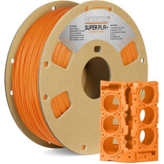 OVERTURE Super PLA+ filaments 1,75 mm, 1 kg spole, izmēru precizitāte +/- 0,03 mm, 3D printeriem (oranža)