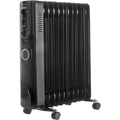 VonHaus eļļas radiators ar 11 ribām, elektriskais radiators mājas birojam, elektriskais sildītājs ātrai jebkuras telpas apsildīšanai, ar termostatu, 2,5 kW eļļas sildītājs maksimālam siltuma nodrošināšanai, 2 gadu garantija