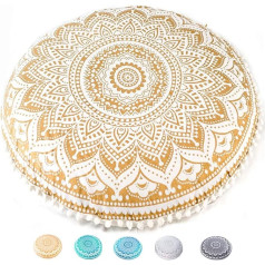 Круглый чехол для подушки Mandala Life ART Bohemian - 75 см - Акцентный элемент для вашей гостиной, спальни, зоны отдыха - Чехол для напольной подушки