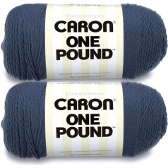 Caron One Pound Cape Cod Blue dzija - 2 iepakojumi pa 16oz - Akrils - 4 vidējie (Worsted) - 800 jardu - Adīšana / Tamborēšana