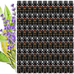 Terapeitiskās pakāpes magnolijas ēterisko eļļu komplekts difuzoram, aromterapijas lotosa ēterisko eļļu komplekts gaisa mitrinātājam, 66 x 10 ml, 100% tīras ēteriskās eļļas, tuberozes, ananāsu, kliņģerīšu eļļas, izmantošanai mājās