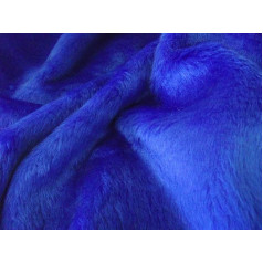 Īss plīša lāču kopšanas mākslīgā kažokāda audums Royal Blue - zils, 1Mtr - 150cmx100cm