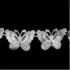 GIVBRO Lace Applique Butterfly Fringe Trim Izšūšana Šūšana Amatniecības šūšanas kleita Apģērbi DIY Kostīms Apģērbu rotājumi Aksesuāri 13 Metri