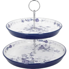 London Pottery Blue Rose Cake Stand