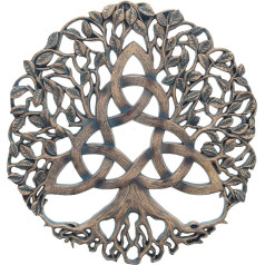 Top Brass Trinity Knot Tree of Life Wall Sign Dekoratīvie garīgie garīgie ķeltu dārza mākslas skulptūra