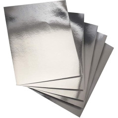 Hygloss Sheet Silver, Produkti, metāliskās folijas tāfele, 8,5 x 11 collas, sudraba krāsā, 25 gabali, papīrs