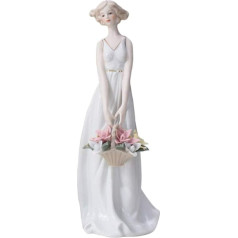 BESPORTBLE Porcelāna figūra Lady Lady Statue Porcelāna Lady Sculpture galda ornaments Cake Topper mājas istabas dekorēšanai (ziedu grozs) Porcelāna figūra Keramikas porcelāna figūras