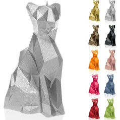 Candellana Handmade Cat Low-Poly Candle Gift - Smieklīgi - Dekoratīvās sveces - Dekoratīvais dekors - Dāvanas draugiem - Kokvilnas dakts - Degšanas laiks 35 stundas - Sudraba svece