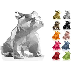 Candellana Handmade Bulldog Low-Poly Candle Gift - Smieklīgi - Dekoratīvās sveces - Mājas dekors - Dāvanas draugiem - Kokvilnas dakts - Degšanas laiks 24 stundas - Sudraba svece