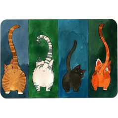 BuyWeek Cat Doormat Cat Pattern Welcome Mat Neslīdošs durvju paklājs ieejas paklājs iekštelpām un ārtelpām vannas istabā (45 x 70 cm)