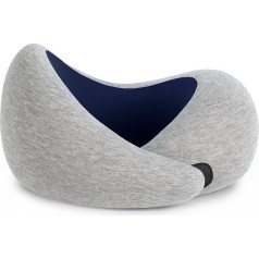 Ostrichpillow Go - luksusa ceļojumu spilvens ar atmiņas putām | spilvens lidmašīnai, spilvens ceļojumam ar automašīnu, kakla atbalsts (zils)