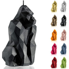 Candellana Handmade Gorilla Low-Poly Candle Dāvanu svece, Smieklīgi, Dekoratīvās sveces, Dekoratīvie piederumi, Dāvanas draugiem, Kokvilnas dakts, Degšanas laiks 79 stundas, Melna metāliska svece