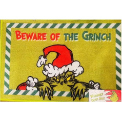 Divas World DW2023 Beware of Grinch Mazgājams Ziemassvētku paklājs neslīdošs 40x60cm