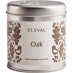 St Eval Oak Scented Candle Atsvaidzinošs aromāts Mīksts un koksnains ozolkoka aromāts, piepildīts ar bagātīgu siltu garšvielu aromātu Ražots Kornvolā